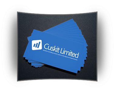Pile of Cuskit business cards